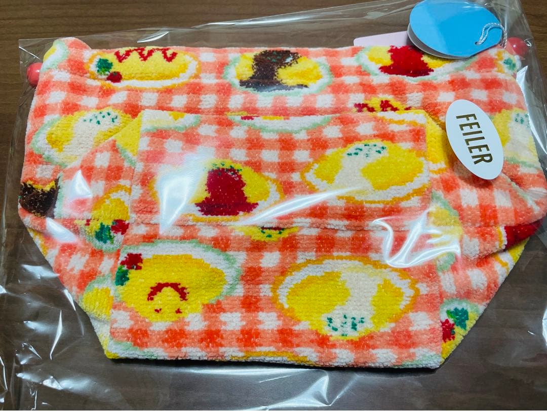 フェイラー ハッピーオムライス マチ付き巾着 アプリコット