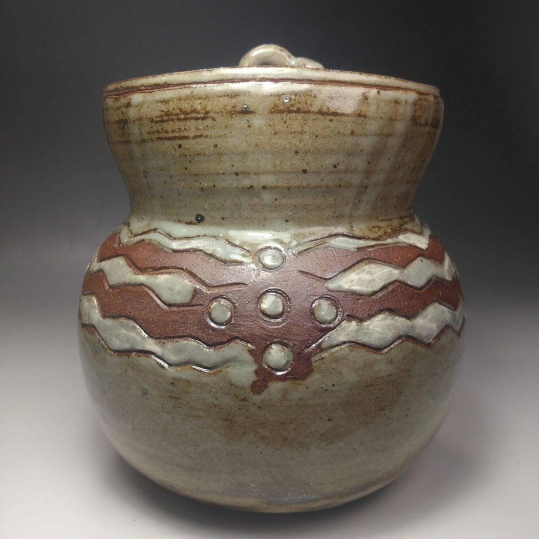 イ200 水指『◯山作　波文　水指　共箱』茶道具