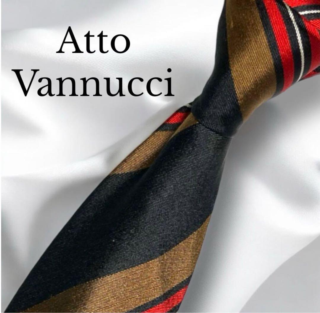 ■■Atto Vannucci シルク ネクタイ ストライプ
