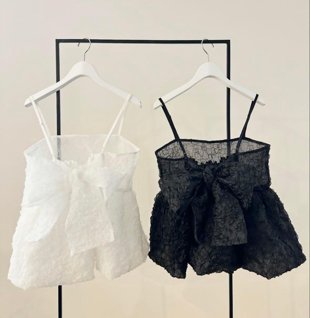 ロージーモンスター　ロージークレイジーオーガンジー フリル トップス ホワイト