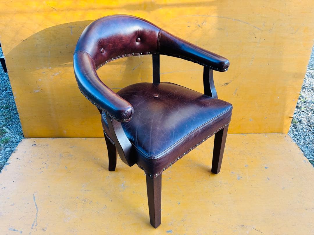 J52★HALO★ハロ ナポレオン ダイニングチェア 本革 英国アンティーク