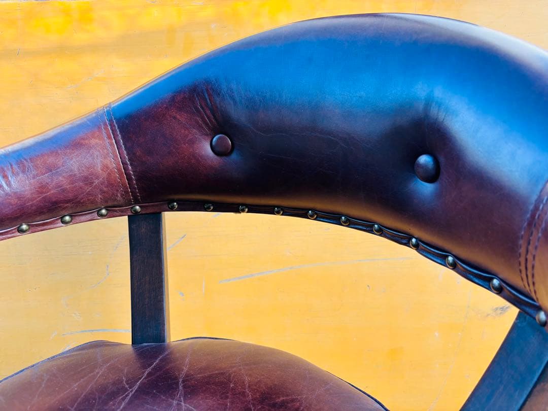 J52★HALO★ハロ ナポレオン ダイニングチェア 本革 英国アンティーク