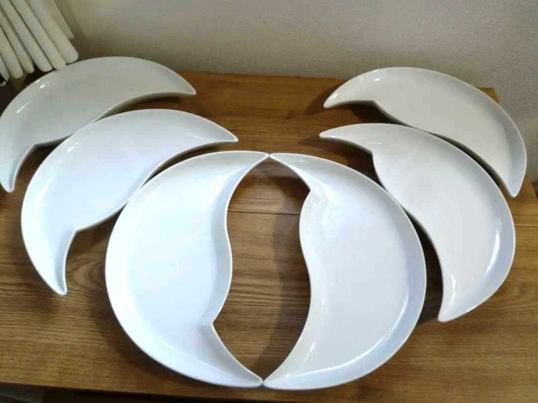 リチャードジノリ デダロホワイト 三日月型 プレート,6枚