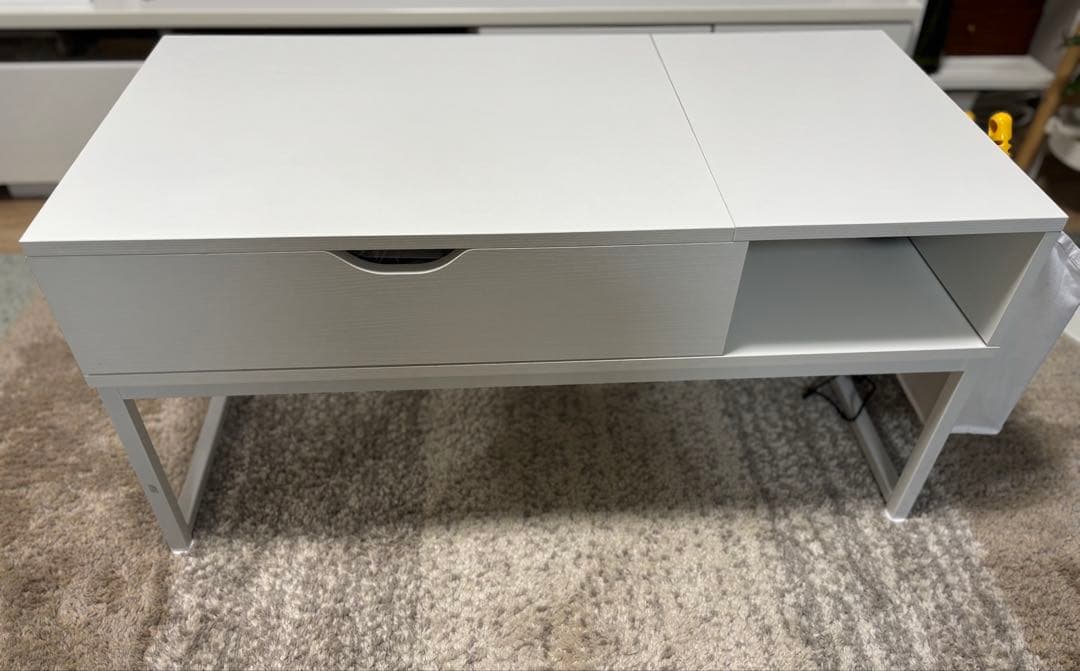 昇降式テーブル　収納付き