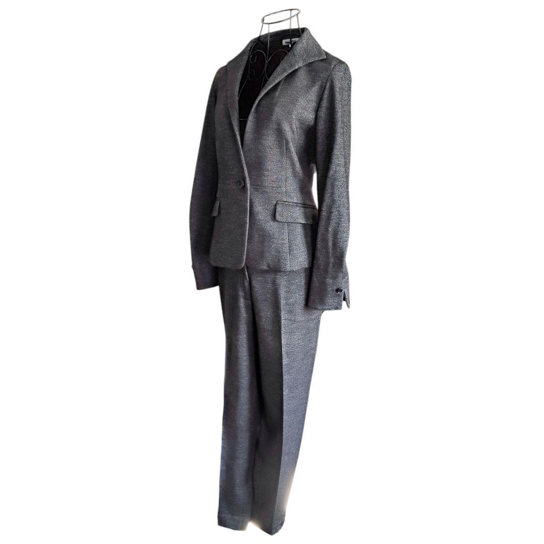 美品♡ナラカミーチェ 黒系 暖か ツィード風ウール混ストレッチパンツスーツ