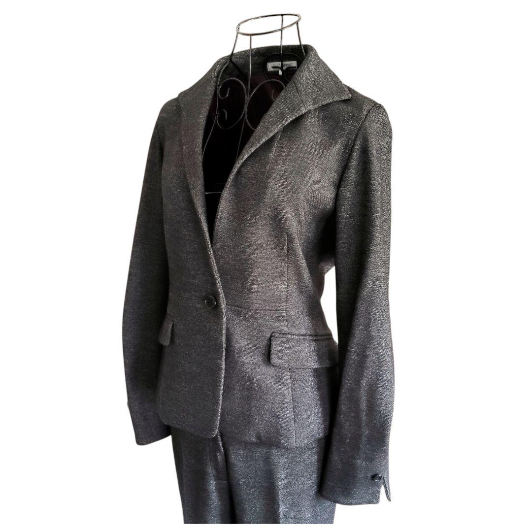 美品♡ナラカミーチェ 黒系 暖か ツィード風ウール混ストレッチパンツスーツ