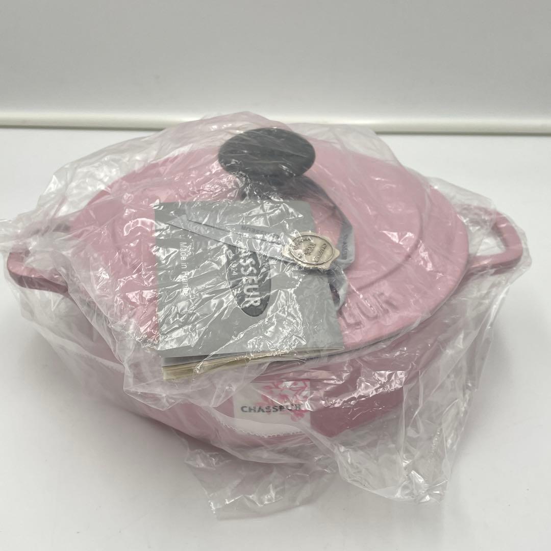 未使用　CHASSEUR ローキャセロール 両手鍋 ローズピンク　20cm