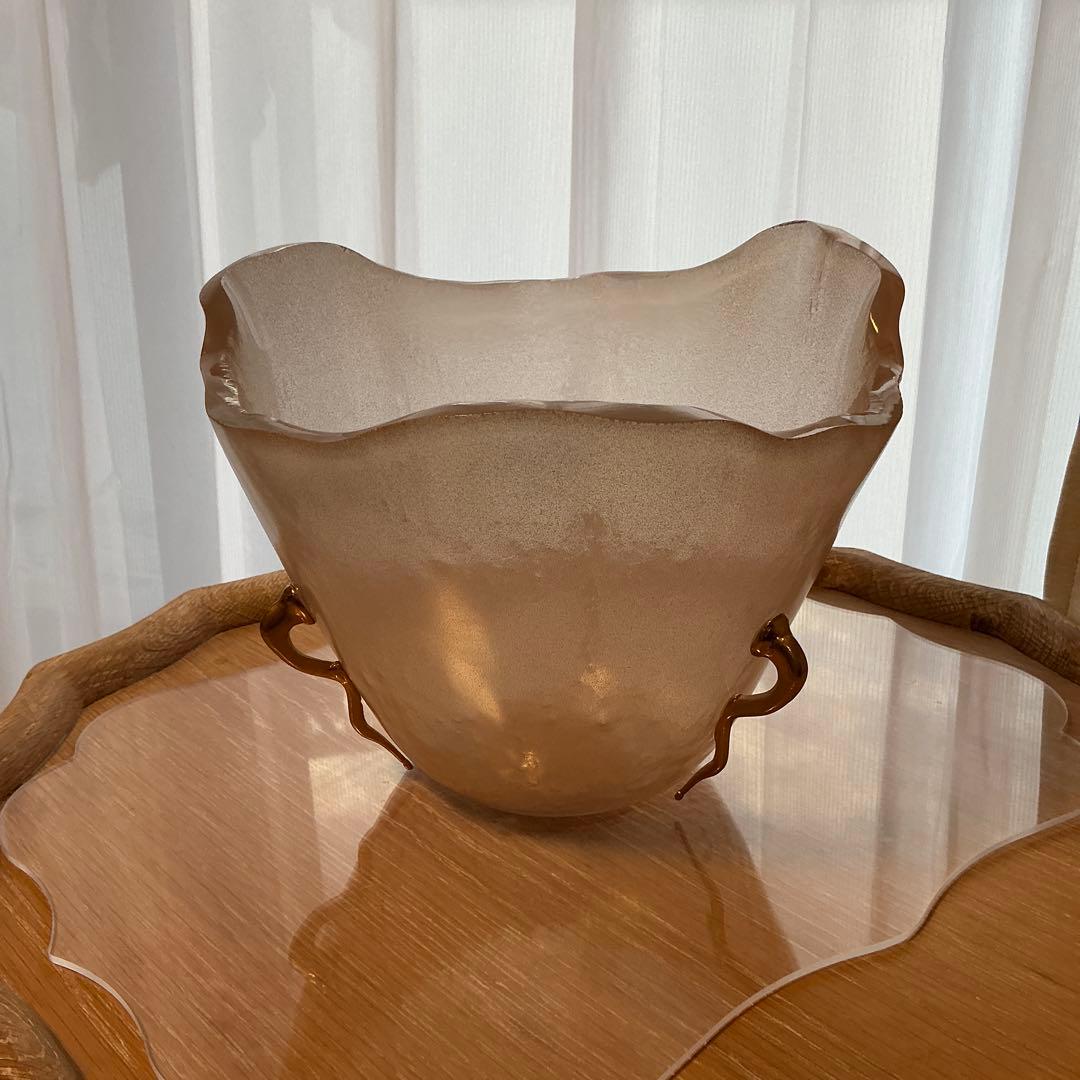 京都グラススタジオ　新品　フラワーベース　アイスペール　ガラス