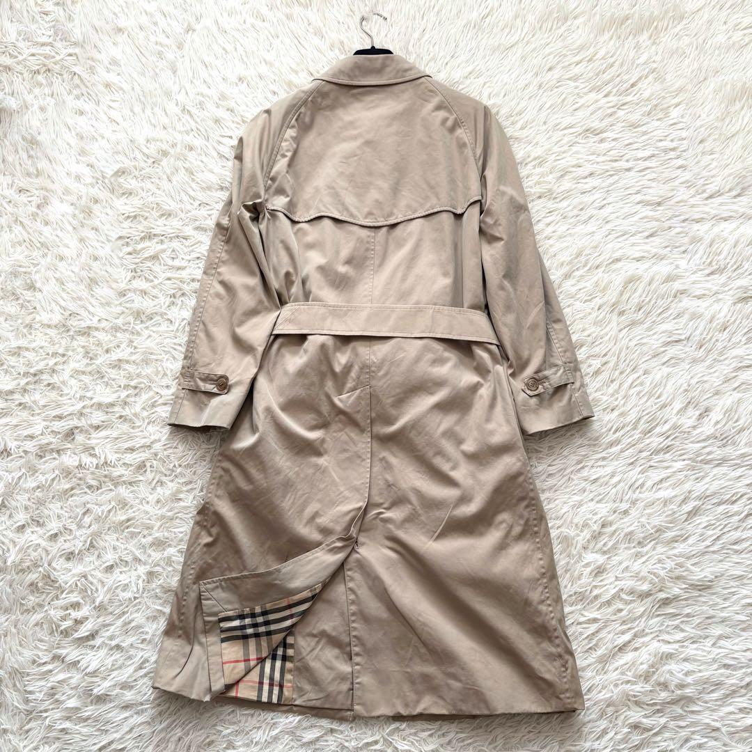 バーバリー　ステンカラーコート　ノバチェック　ベルト付　比翼ボタン