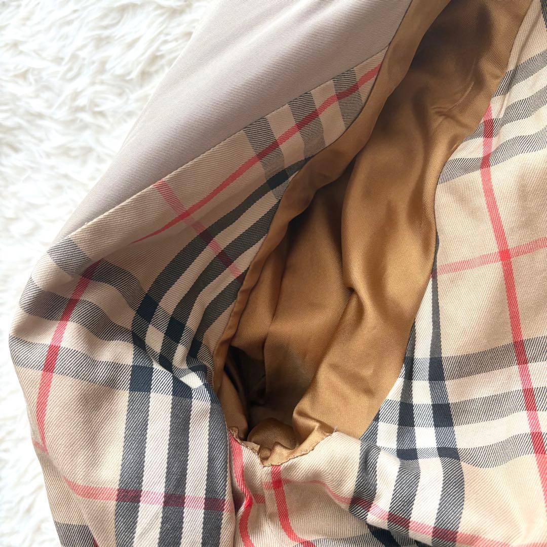 バーバリー　ステンカラーコート　ノバチェック　ベルト付　比翼ボタン