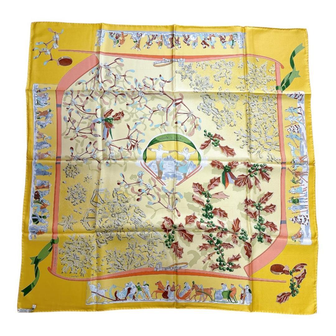 エルメス カレ90 スカーフ 去年の雪 Neige d'Antan イエロー