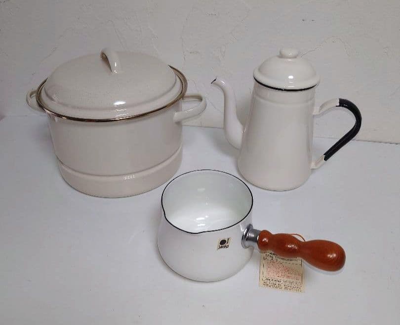 ホーロー鍋 ポット ケトル 未使用ミルクパン アンティーク レトロ 調理器具