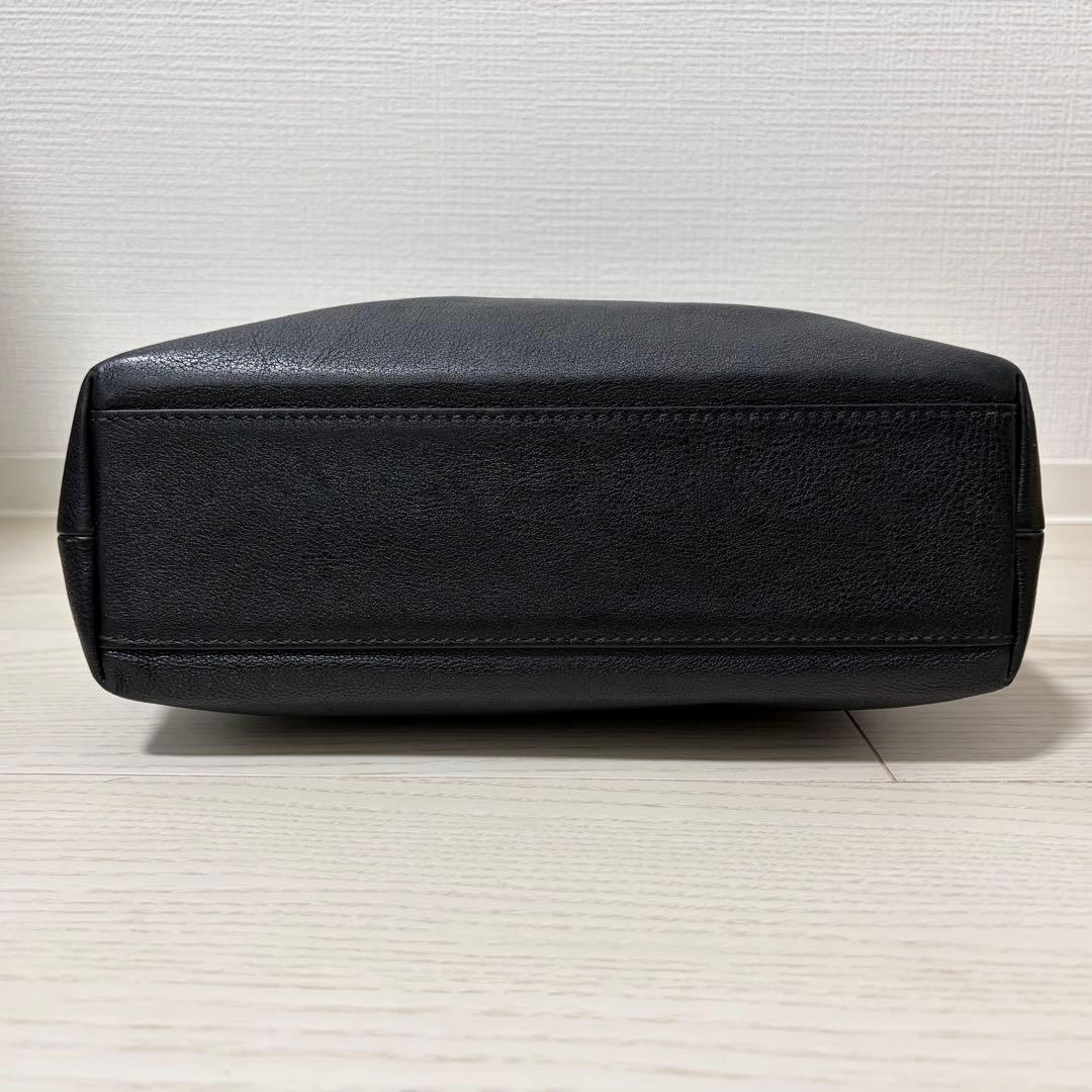 美品 バレンシアガ ショッピング トートバッグ ロゴ レザー ブラック