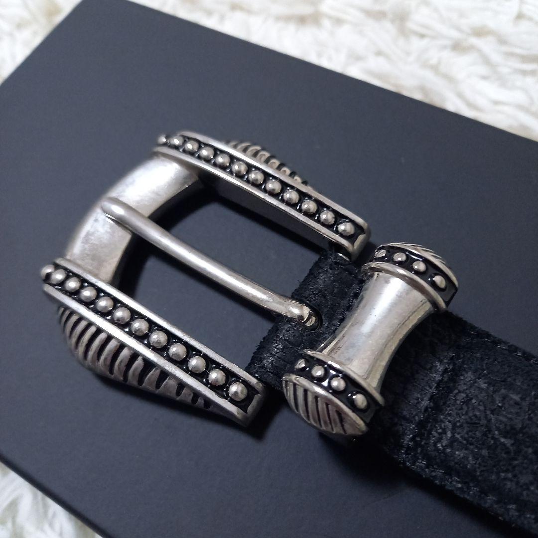 ●良品●　TORNADO MART　Y2K　チェーン　レザー　ベルト　シルバー