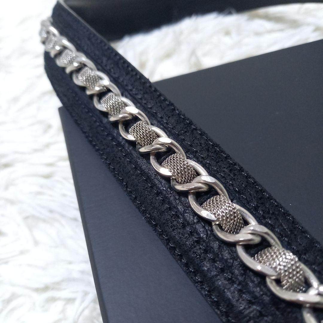 ●良品●　TORNADO MART　Y2K　チェーン　レザー　ベルト　シルバー