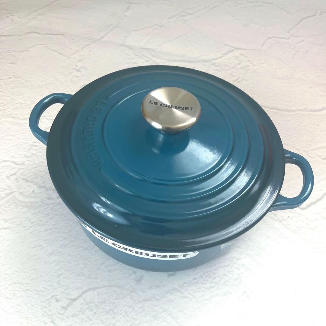 新品未使用 ル・クルーゼ ココットロンド 20cm ディープティール