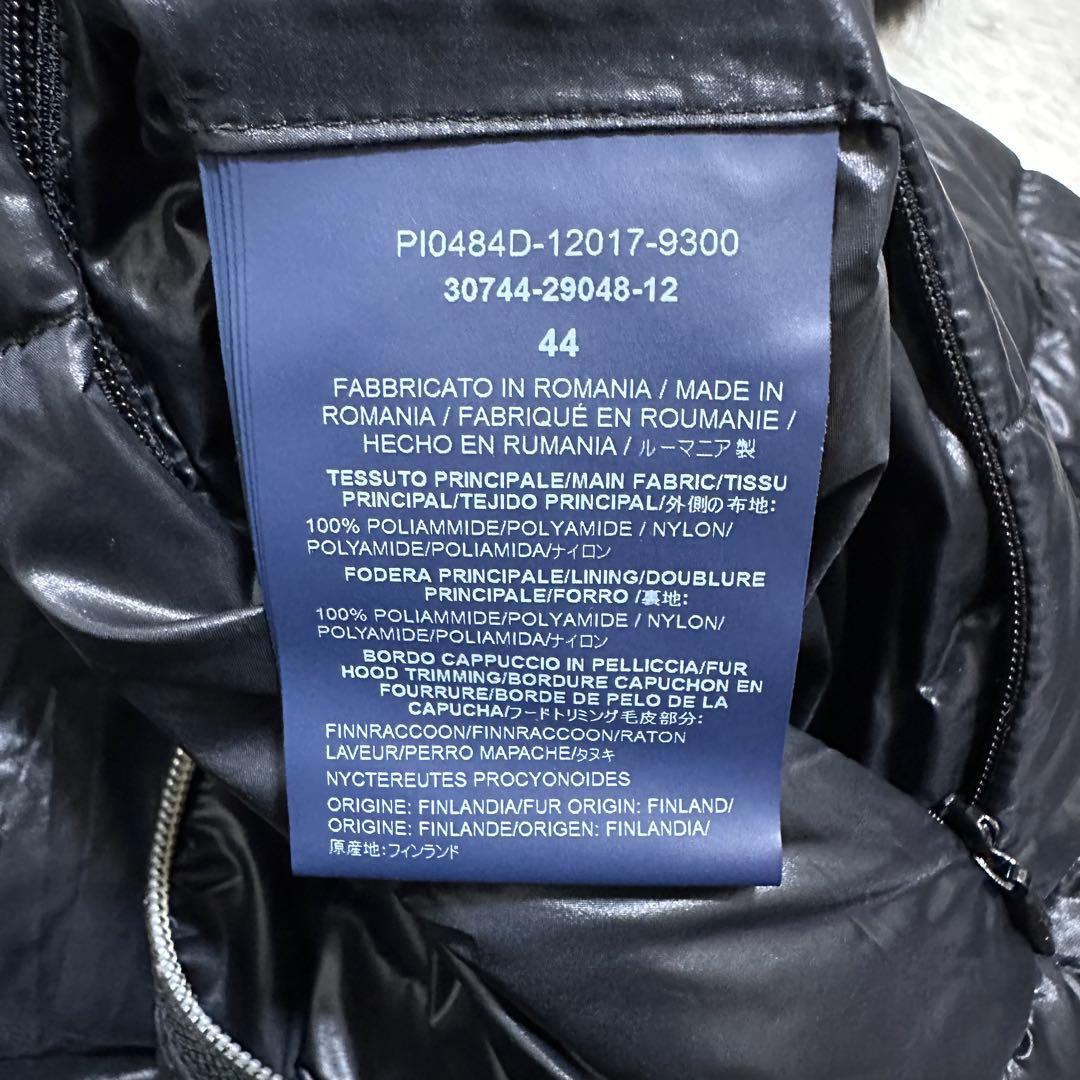 HERNO ダウンコート　ヘルノ　ブラック　タヌキファー　Aライン　ロング丈