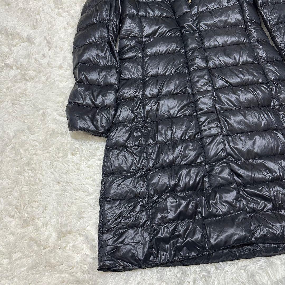 HERNO ダウンコート　ヘルノ　ブラック　タヌキファー　Aライン　ロング丈