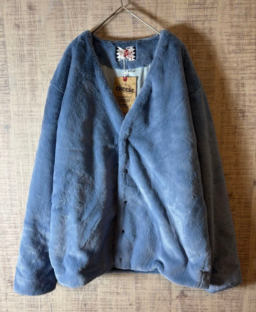 極美品　SON OF THE CHEESE FUR CARDIGAN ブルー　L