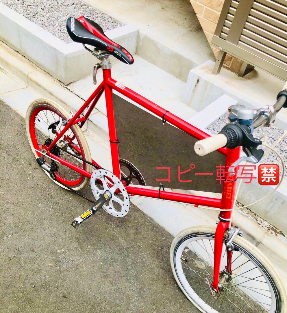 東京☆オシャレな鏡面看板付のミニベロ自転車♠︎ビンテージ古着屋カフェ等の広告塔に