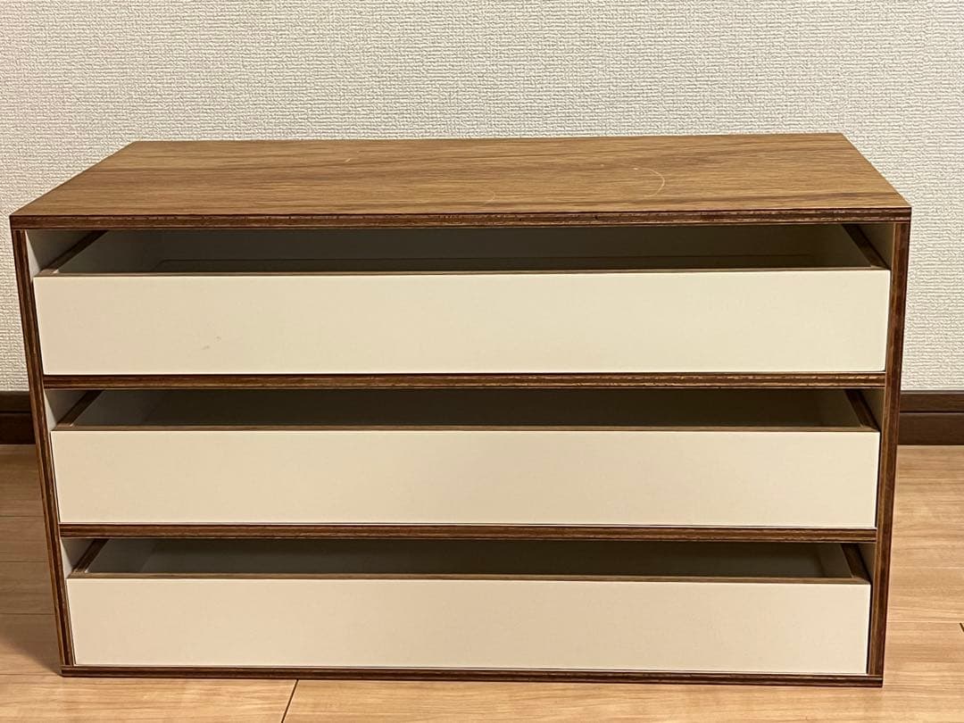 D&DEPARTMENT LAUAN SHELVES 引出し3段（ホワイト）