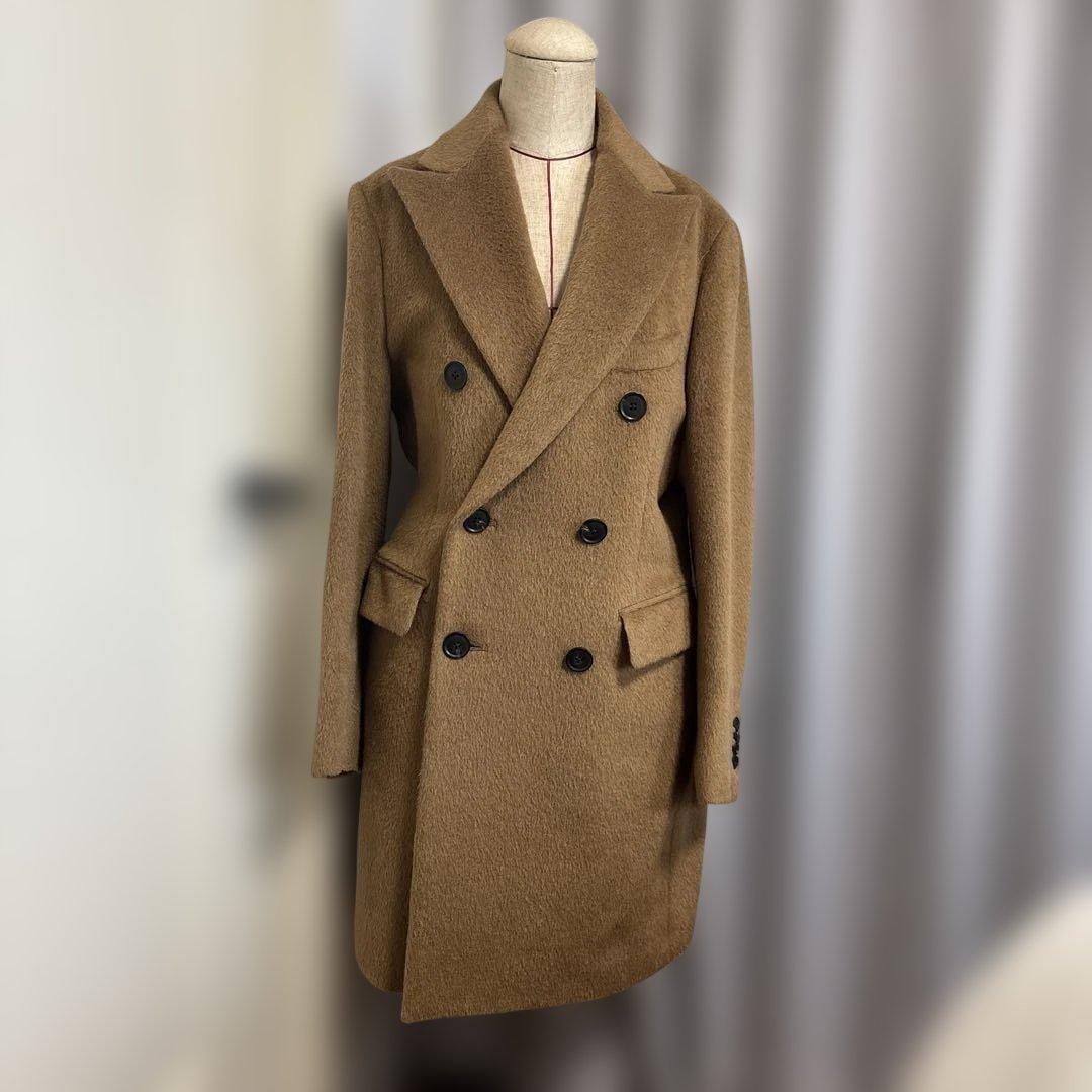 ÉTONNÉ ブラウン ダブルブレスト チェスターコート