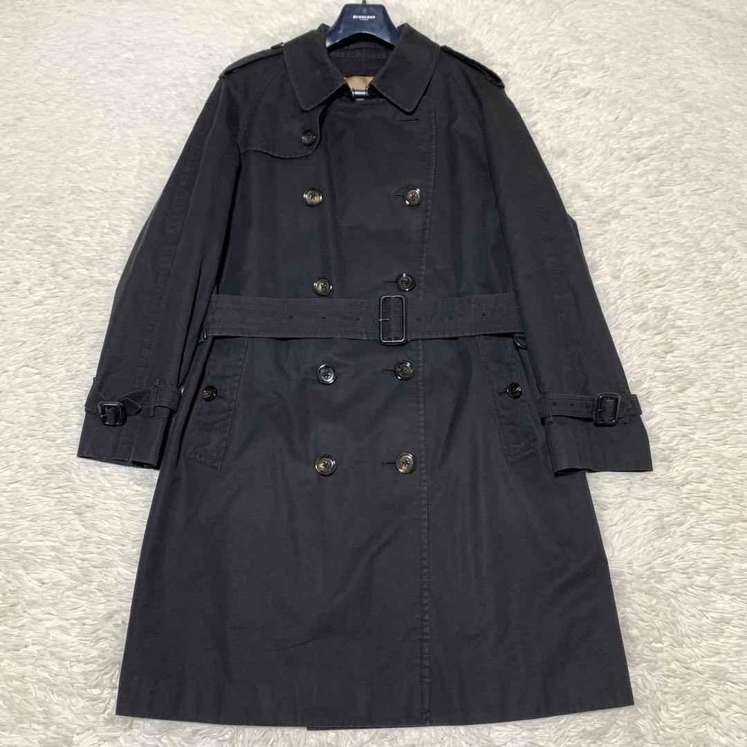 美品　バーバリーロンドン　トレンチ　メガチェック　ベルト　ライナー　黒 LL