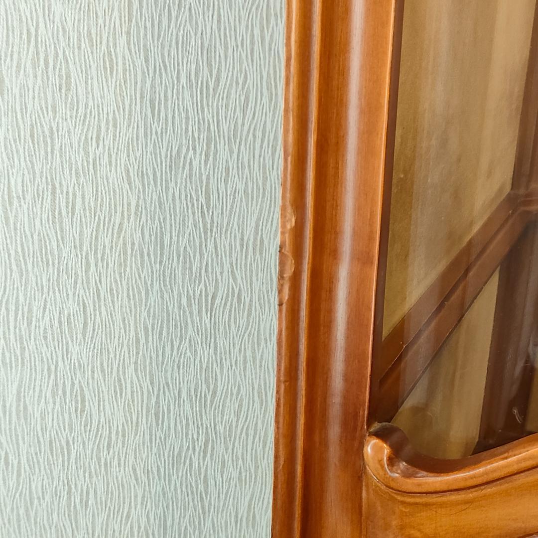 アンティーク　コーナーキャビネット　ガラスショーケース　猫脚