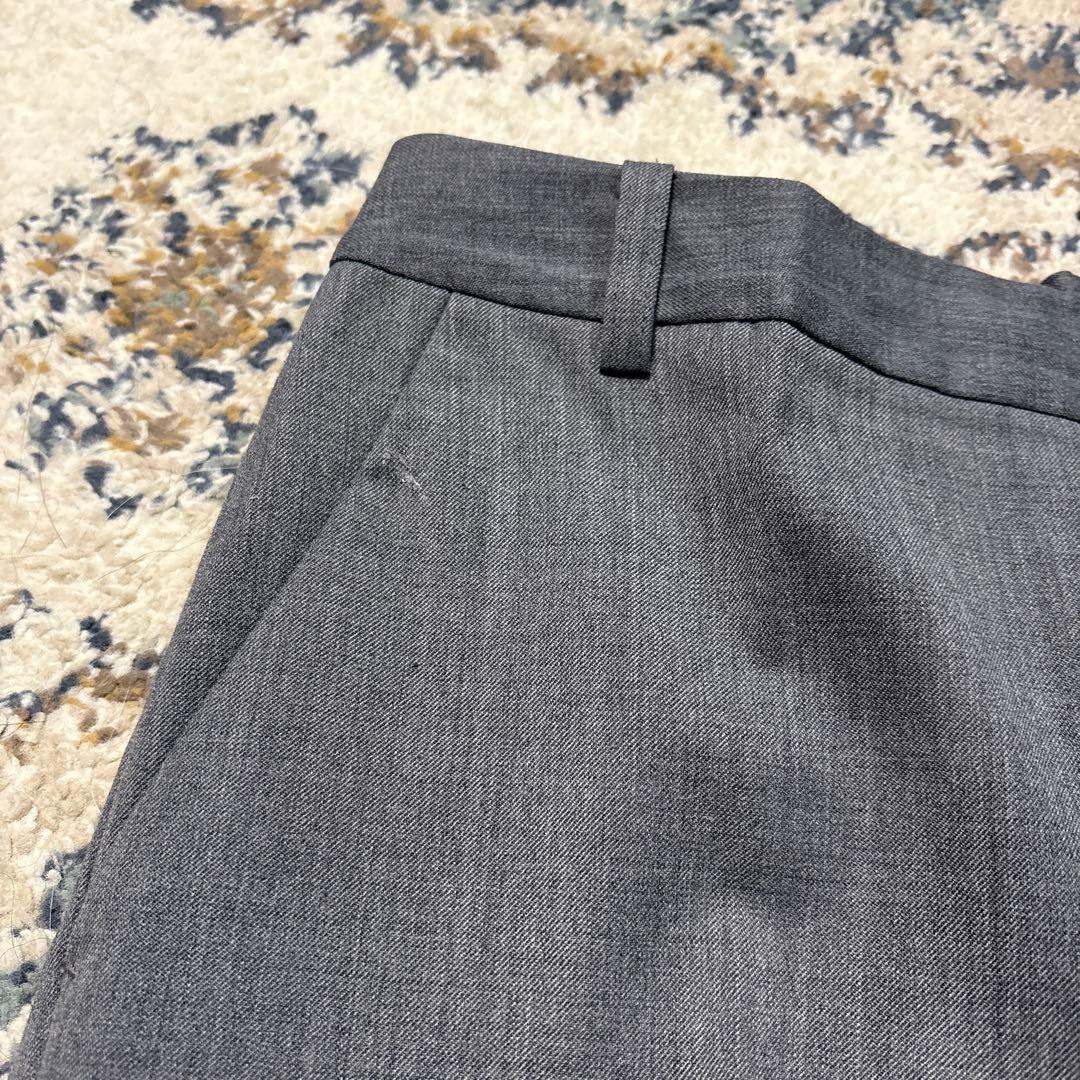 グレー ノーカラー ビジネススーツ 上下セット グリーンレーベル