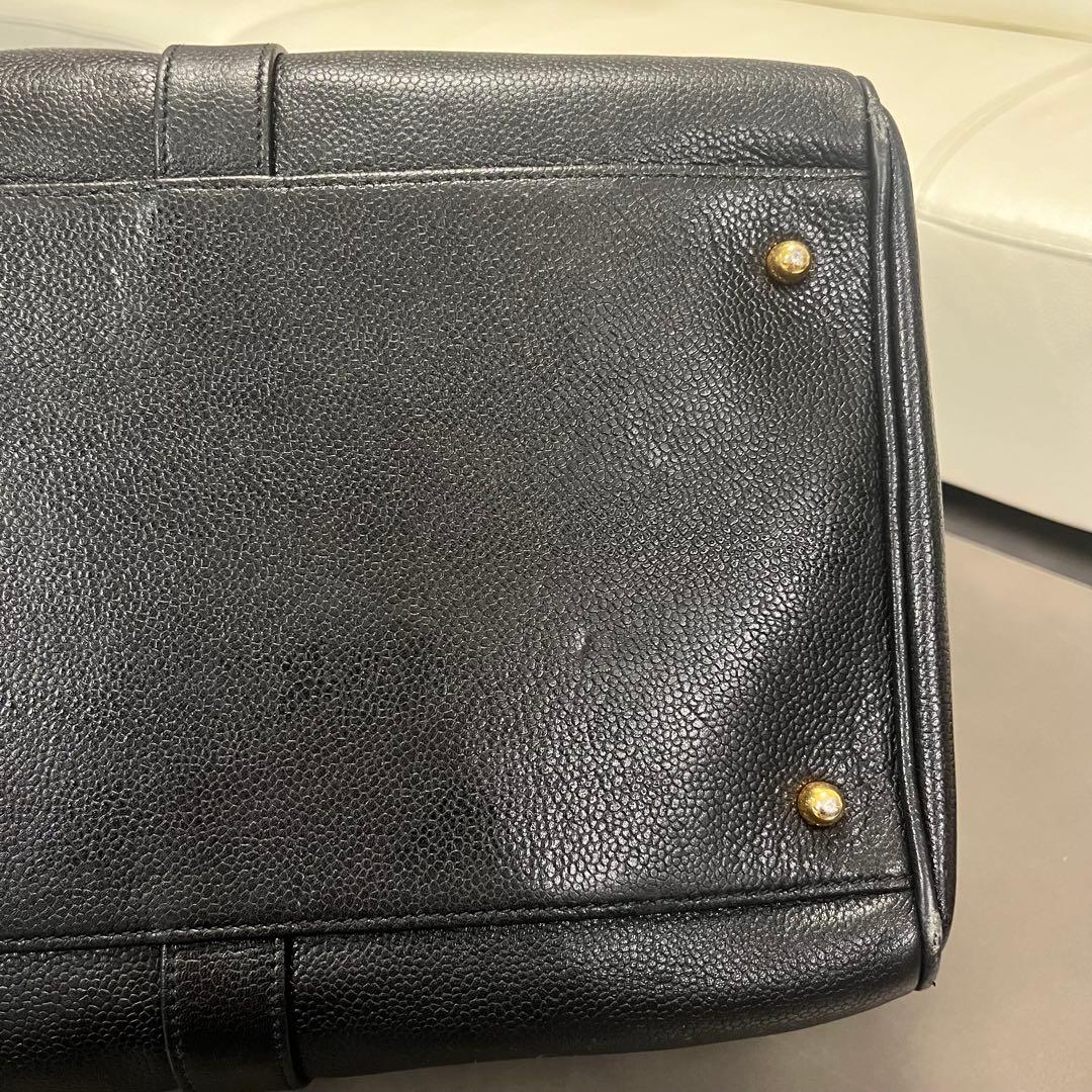 CHANEL シャネル ヴィンテージ　キャビアスキン　ボストンバッグ