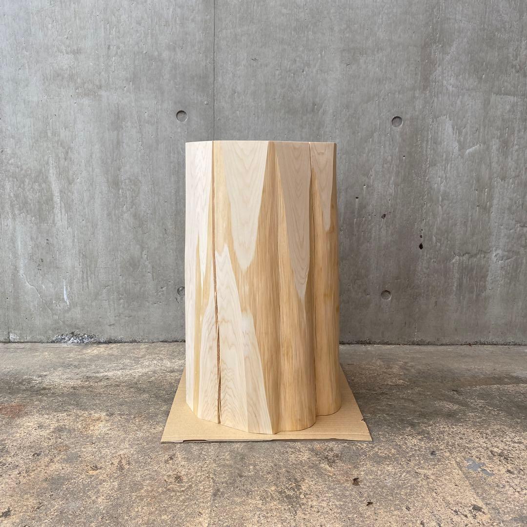 【ヒノキの切り株造形的スツール】 木 丸太椅子 オブジェ サイドテーブル