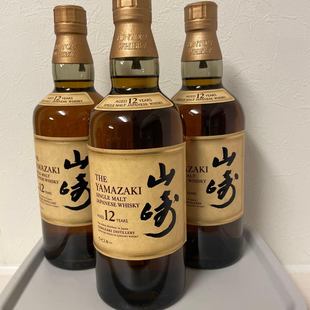 山崎 12年 シングルモルトウイスキー 700ml ３本セット