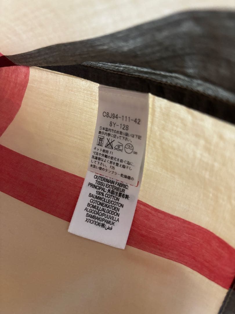 バーバリー　8y128cm チェック柄ノースリーブワンピース