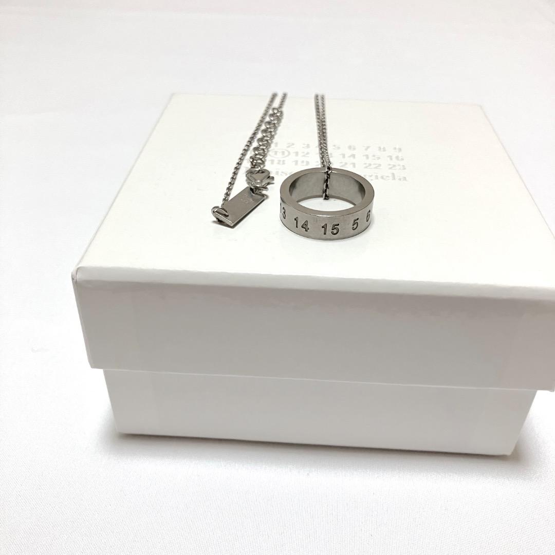 新品 25ss マルジェラ ナンバリングリングネックレス 銀シルバー 18297