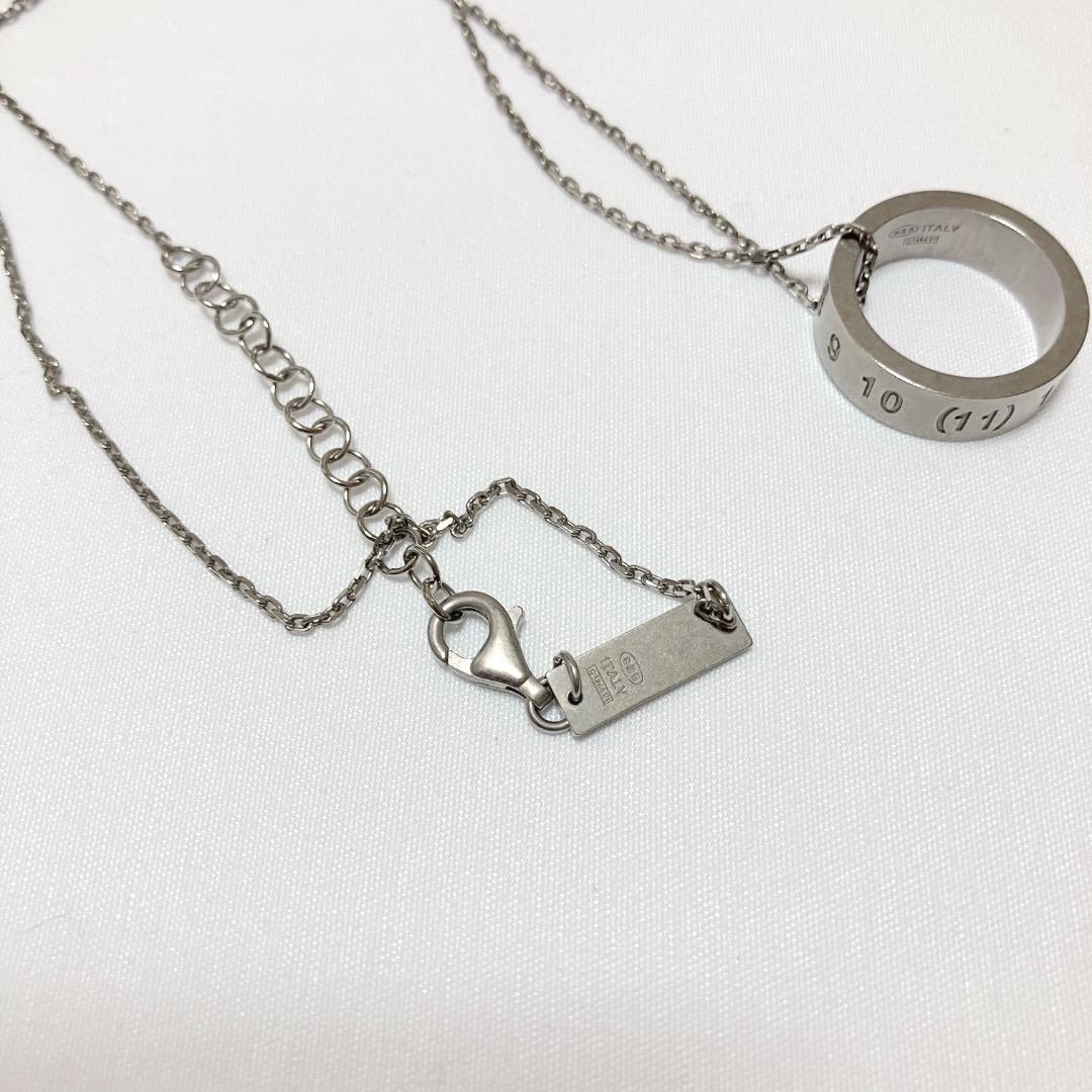 新品 25ss マルジェラ ナンバリングリングネックレス 銀シルバー 18297
