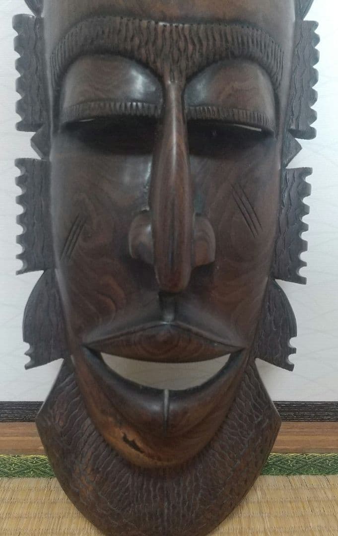 壁飾り 面 セネガル国 民芸品 ランプシェード