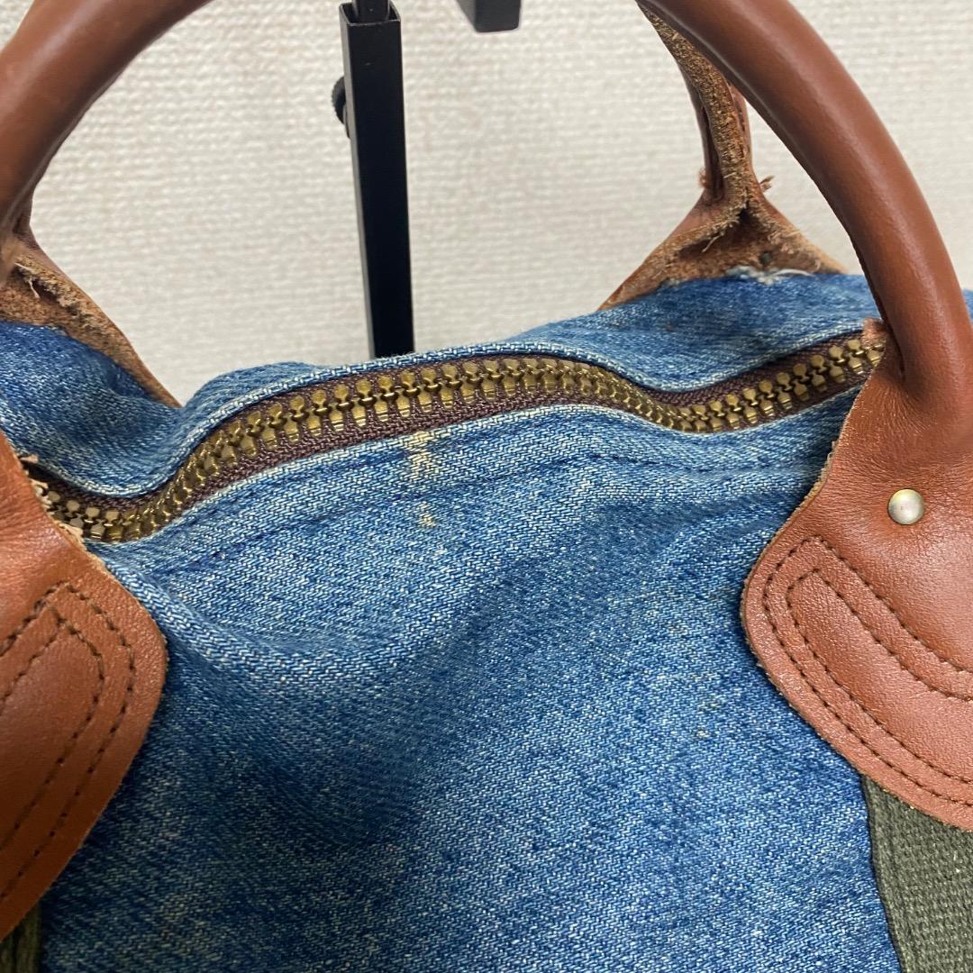 【希少】80s ビンテージエルエルビーン　デニム×レザー　ボストンバッグ