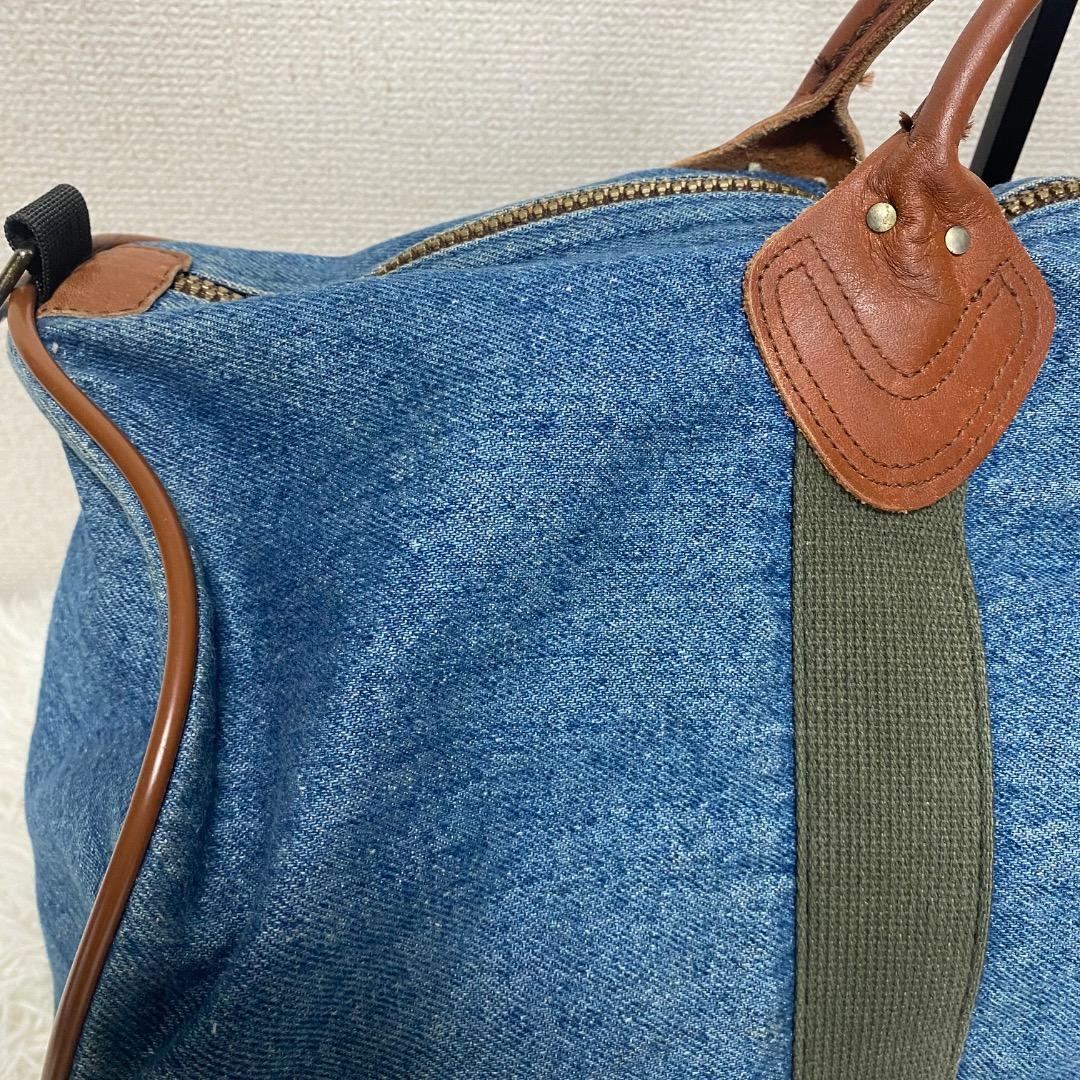 【希少】80s ビンテージエルエルビーン　デニム×レザー　ボストンバッグ