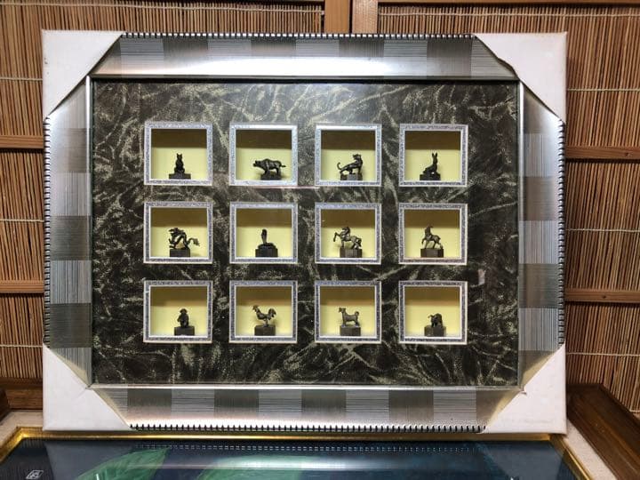 置物 足銀12干支　骨董 稀少美品　酸化変色