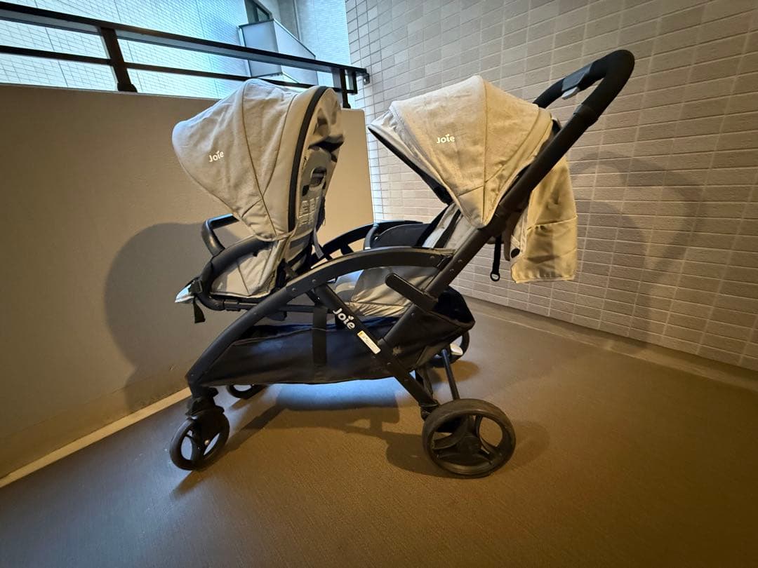 カトージ　joie 二人乗りベビーカー エヴァライトデュオ(レインカバー付き)