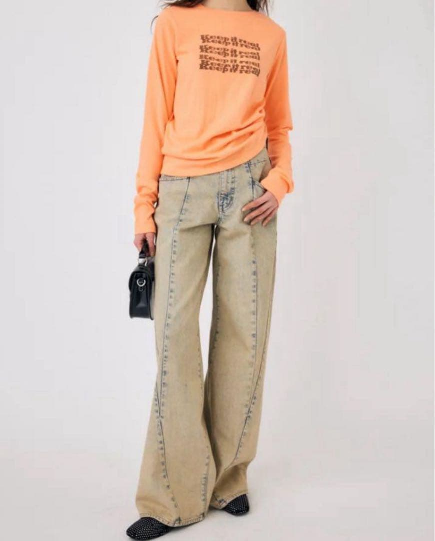 MOUSSY マウジー CURVED LINE CHEMICAL BAGGY