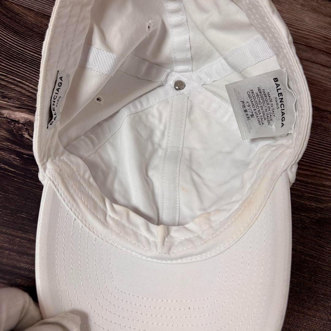【人気 】バレンシアガ ベースボールキャップ ユニセックス ホワイト ロゴ刺繍