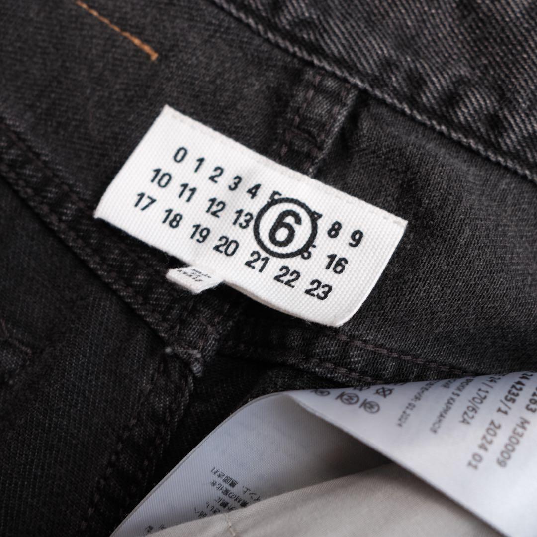 美品 MM6 ブラックデニム ラップパンツ 近年モデル ワイド 24ss
