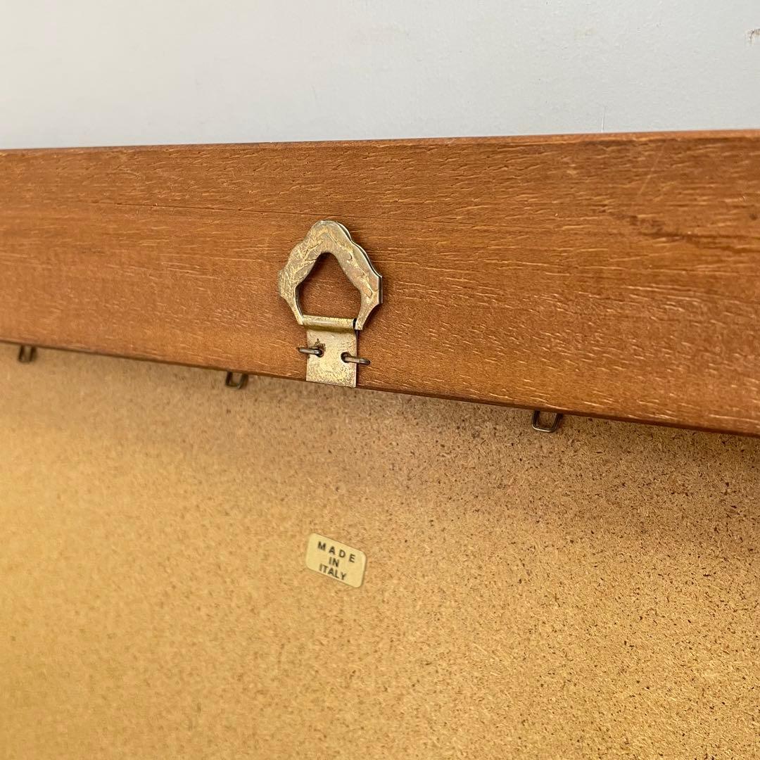 イタリア製 アンティーク調 ウォールミラー 木枠ミラー 鏡 壁掛け 立て掛け