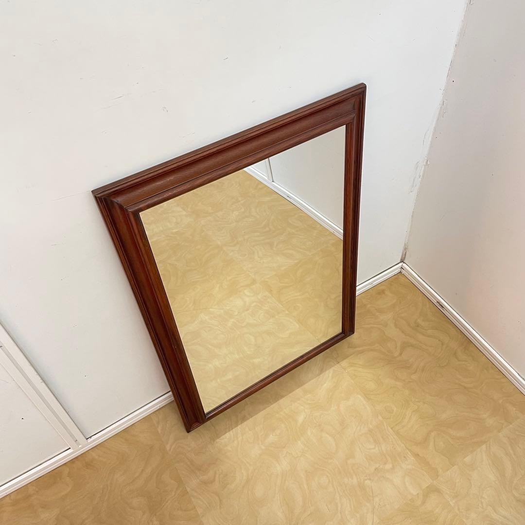 イタリア製 アンティーク調 ウォールミラー 木枠ミラー 鏡 壁掛け 立て掛け