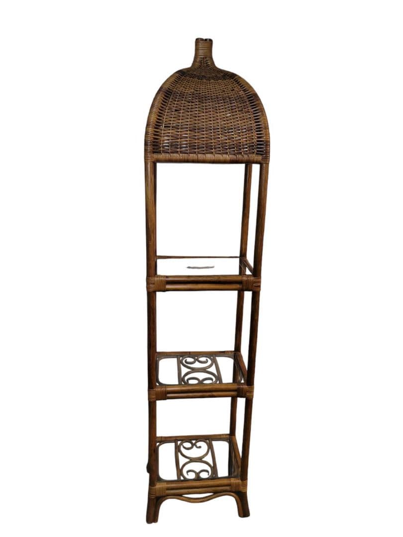 昭和レトロ 藤 ラタン 棚 飾り棚