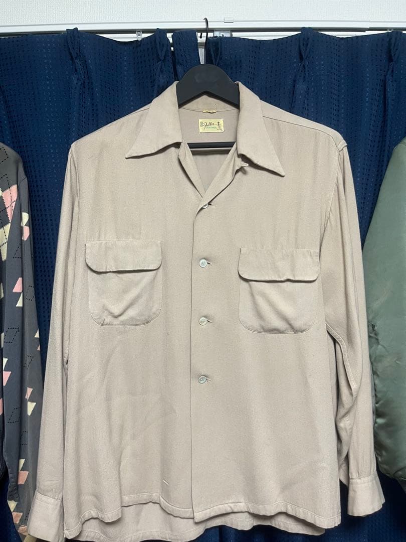 50s レーヨンギャバジンシャツ