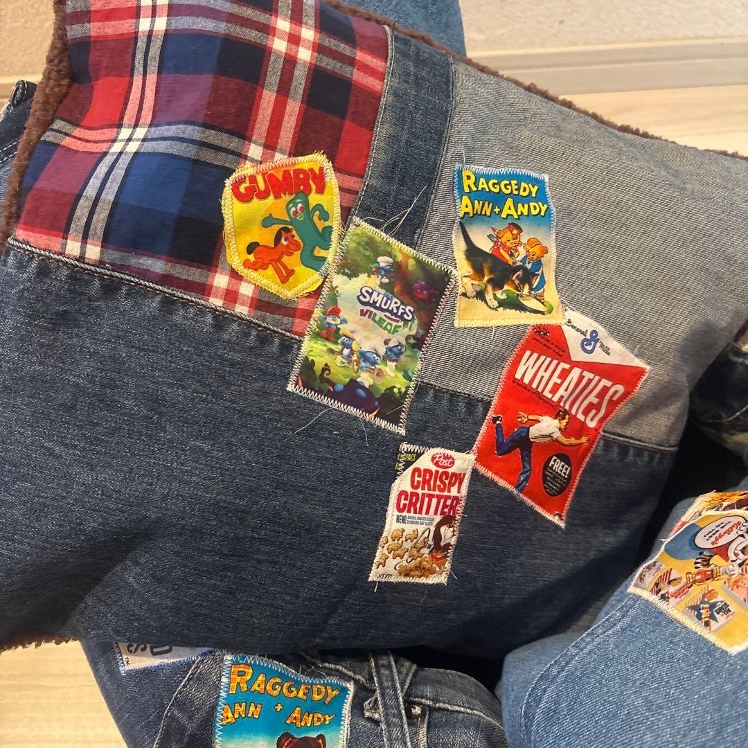 ハンドメイド　デニムリメイク ドライブベッド　ペットキャリー　ペットベッド