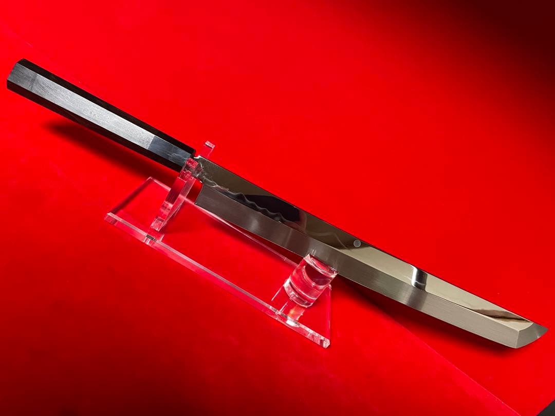 01506 包丁　先丸　本焼　富士山満月波紋　白鋼　波紋綺麗　箱付　未使用品