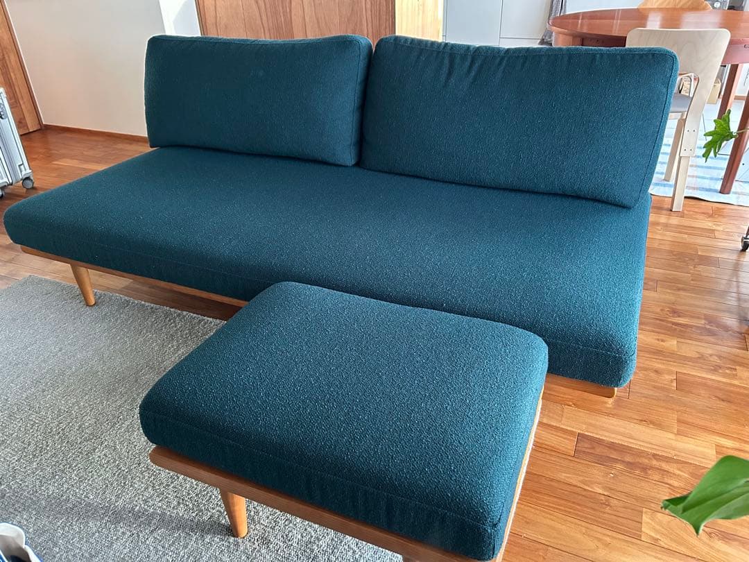 unico ZIZZI（ジッジ）カバーリングソファベッド オットマン付き